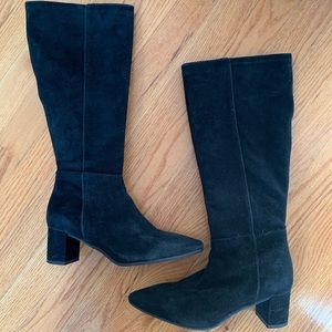 Aquatalia Black Suede Heeled Boots